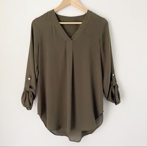 Apt. 9 Olive Green 3/4 Sleeve Top Sz Small